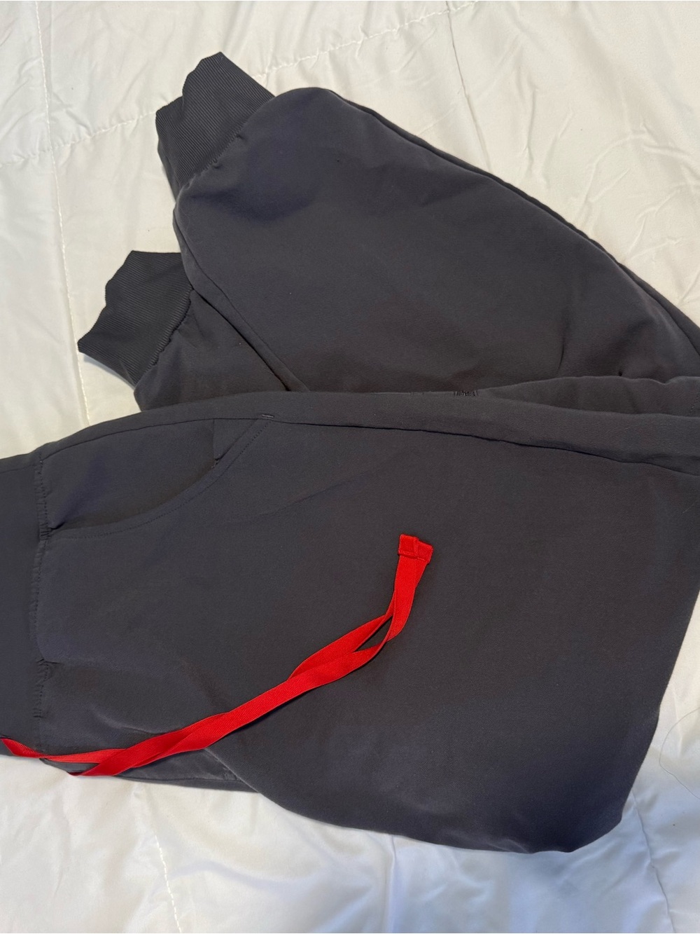 Figs Gray Joggers with Red Drawstring